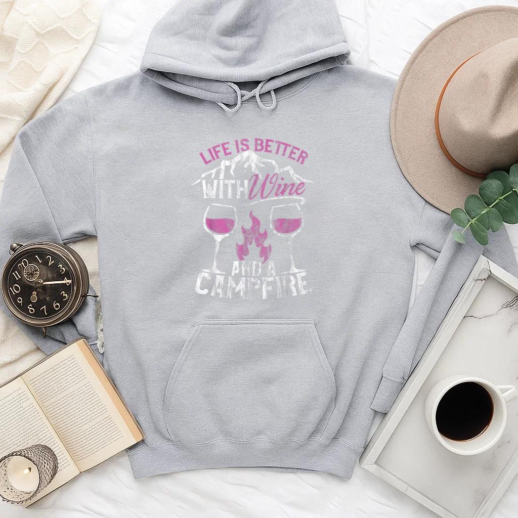 Camping And Wine Life Better Hoodie